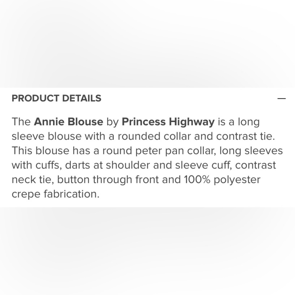 Princess Highway black ‘Annie’ blouse with contrast tie - Picture 5 of 7